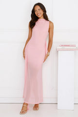 Dazzle Me Darling Mesh Maxi Dress Pink