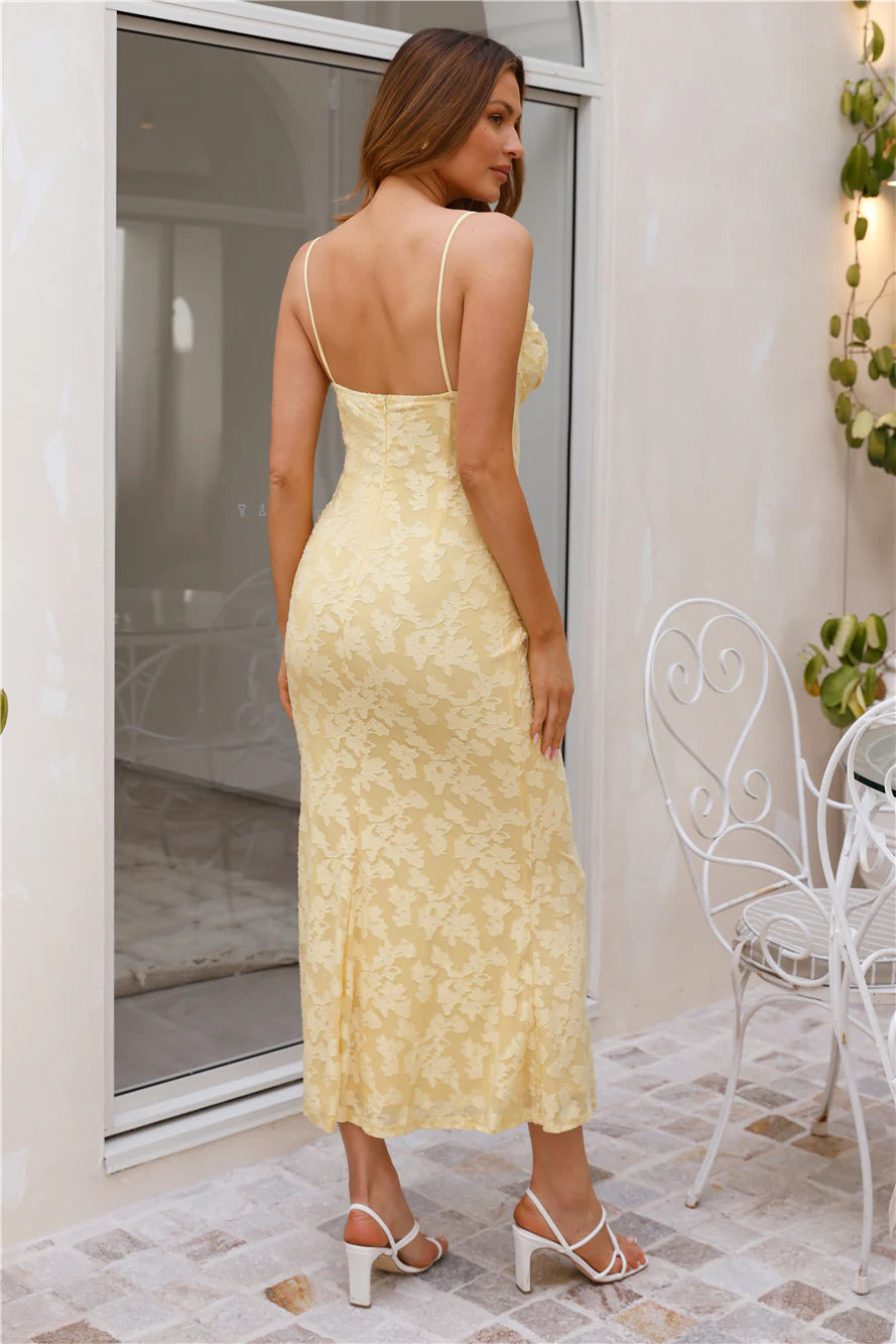 Whispering Love Maxi Dress Yellow