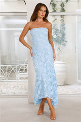 Urban Petal Strapless Maxi Dress Blue