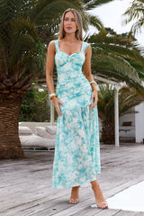 Whispers Of The Tropics Mesh Maxi Dress Green