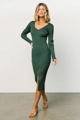 Fairmount Ribbed Midi Dress | Green