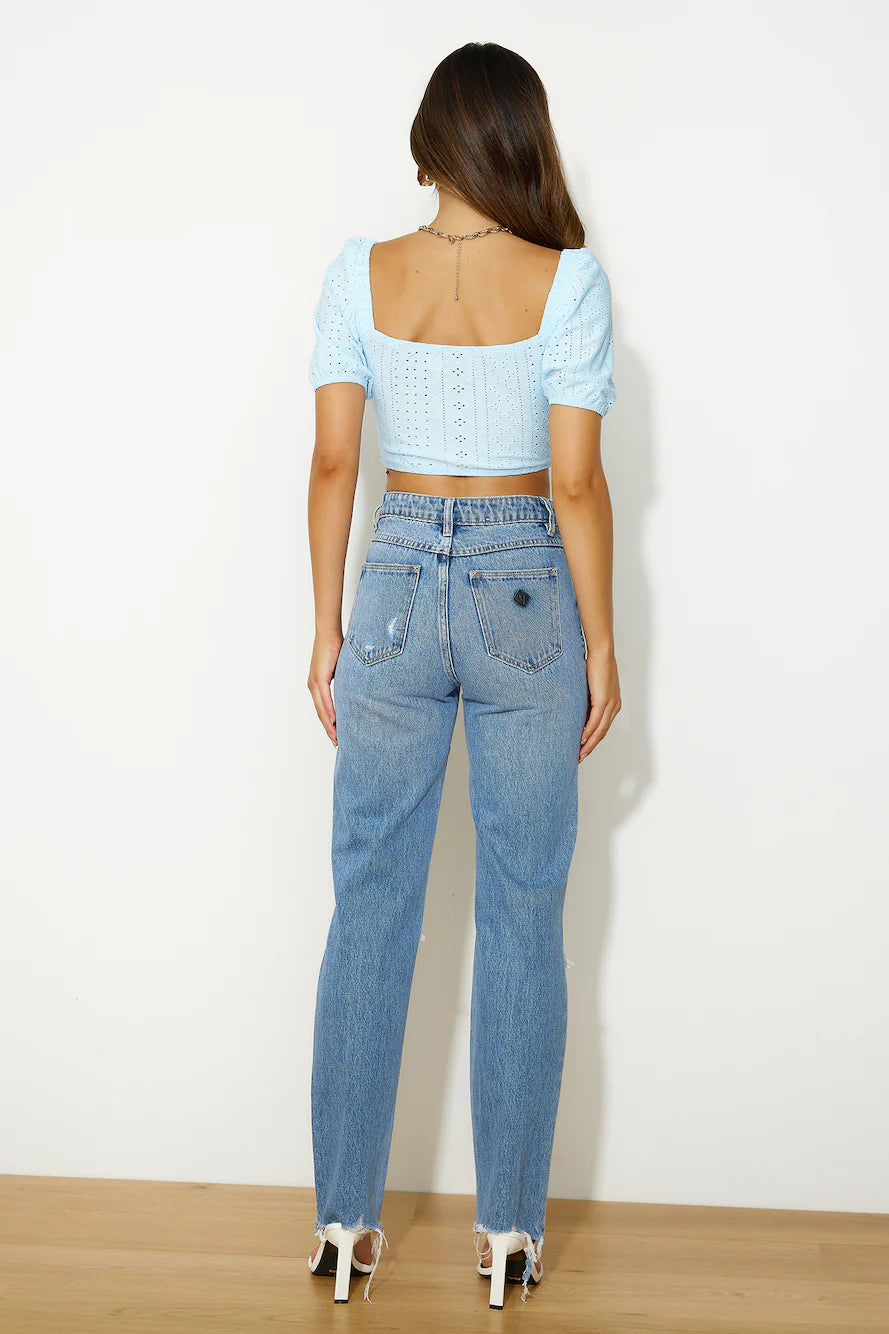 Cooler Than You Crop Top Blue