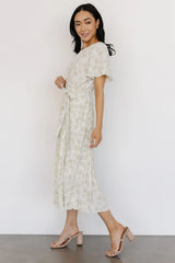 Prim Pleated Dress | Vintage Olive Print