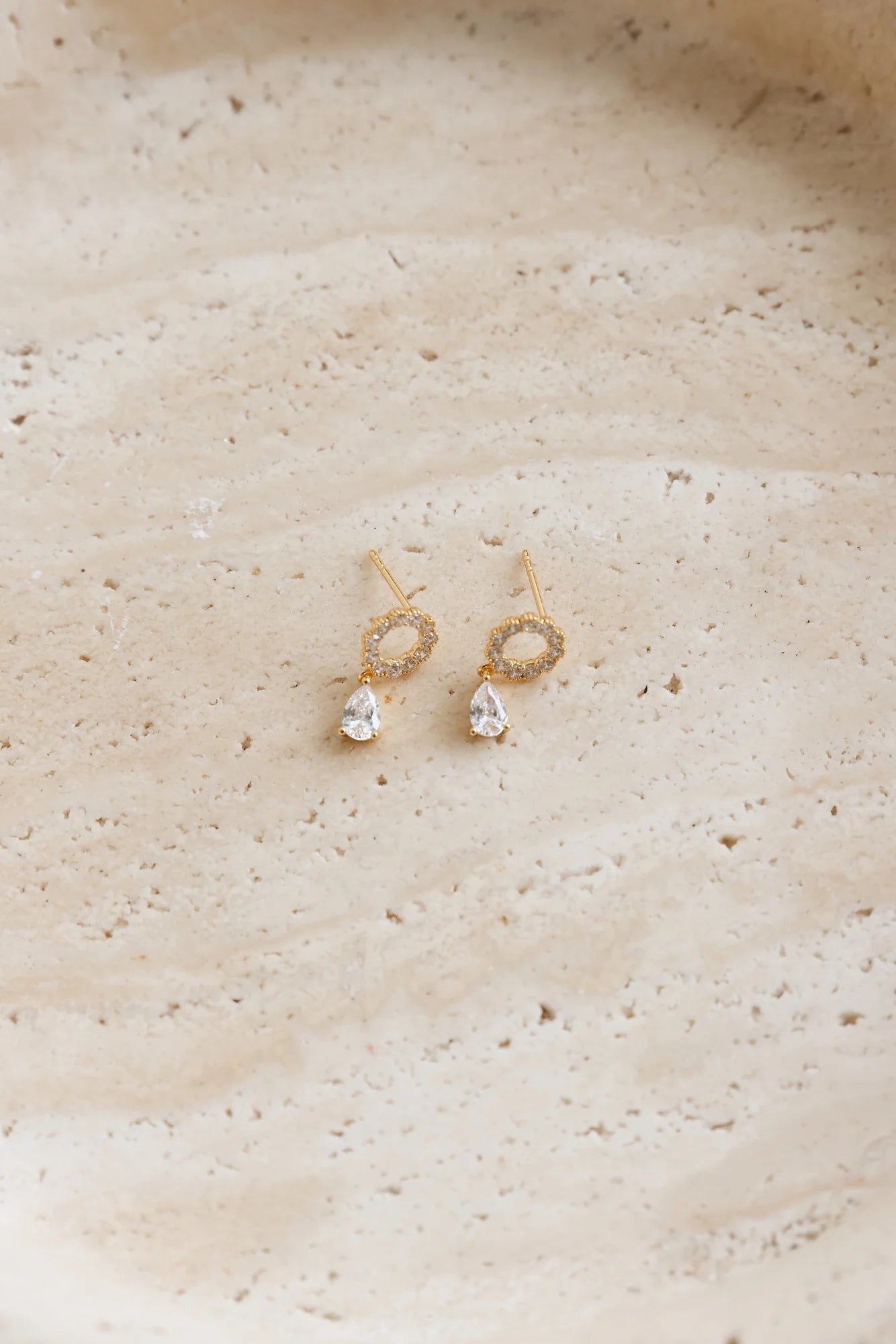 18k Gold Plated One Moon Earrings Gold