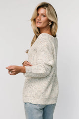 Rosie Knit Sweater | Ivory + Blue Multi