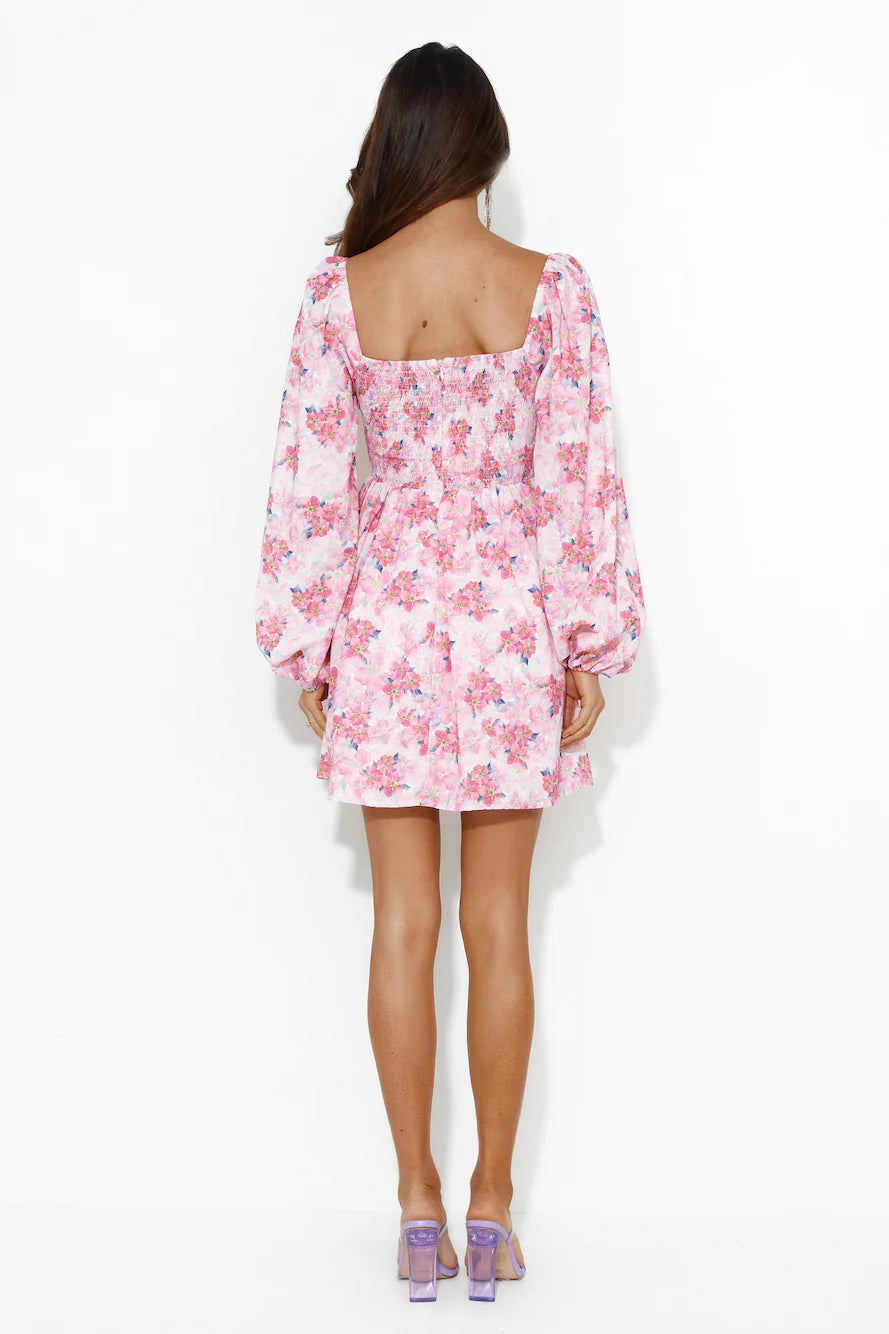 Expressing Fun Long Sleeve Mini Dress Pink