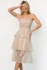 Georgiana Embroidered Midi Dress | Sage