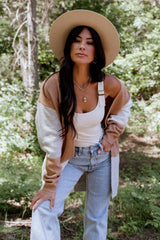 Pierson Color Block Cardigan | Camel