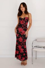 Best Wishes For You Mesh Maxi Dress Black