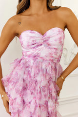 Festival Of You Strapless Tulle Maxi Dress Fuchsia