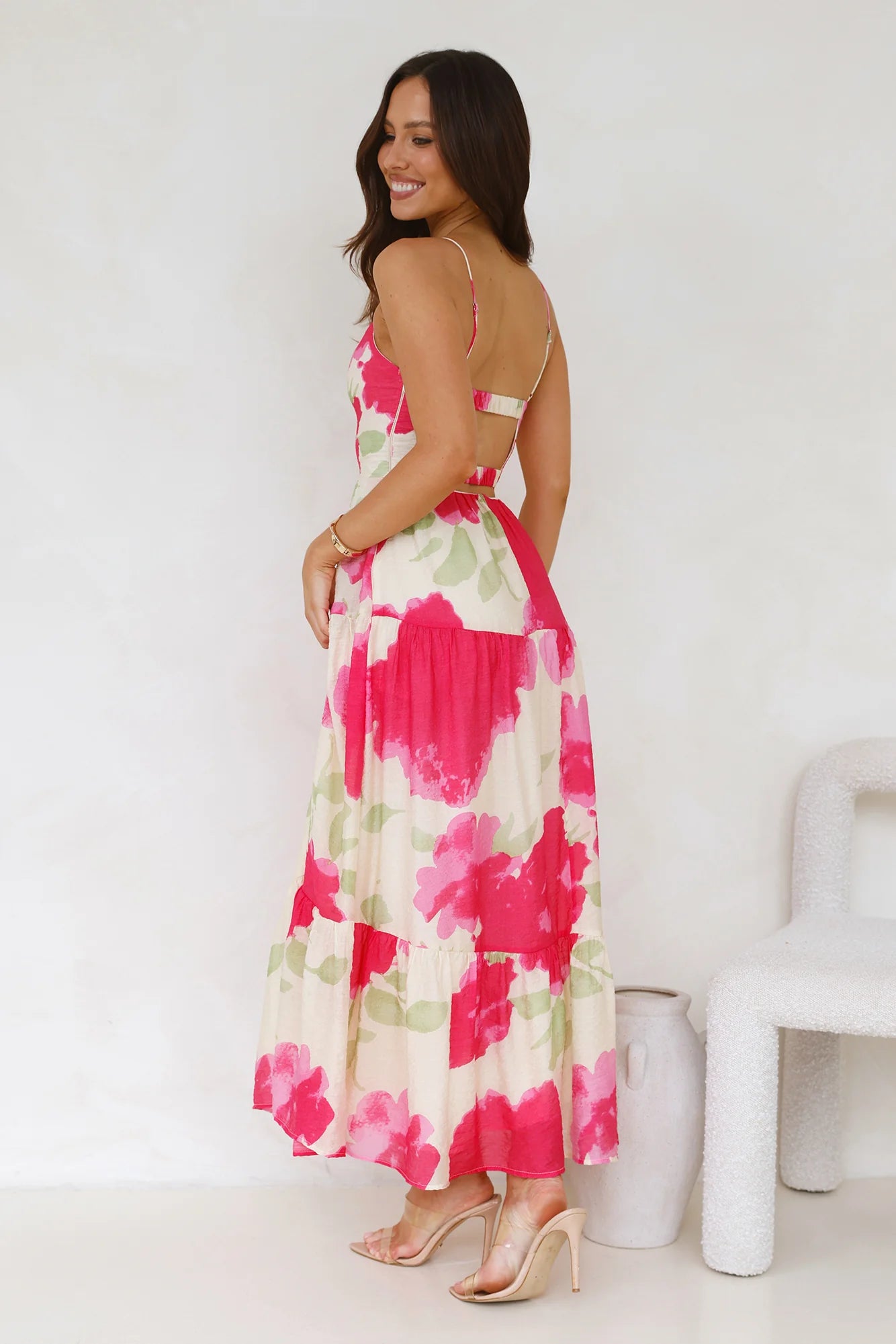 First Flower Maxi Dress Beige
