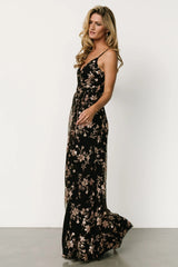Marcia Sparkle Gown | Black + Rose Gold