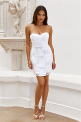 Finding Beauty Strapless Mini Dress White