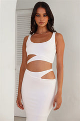 Where Did You Go Ribbed Crop Top White