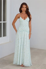 Among the Flowers Maxi Dress Blue