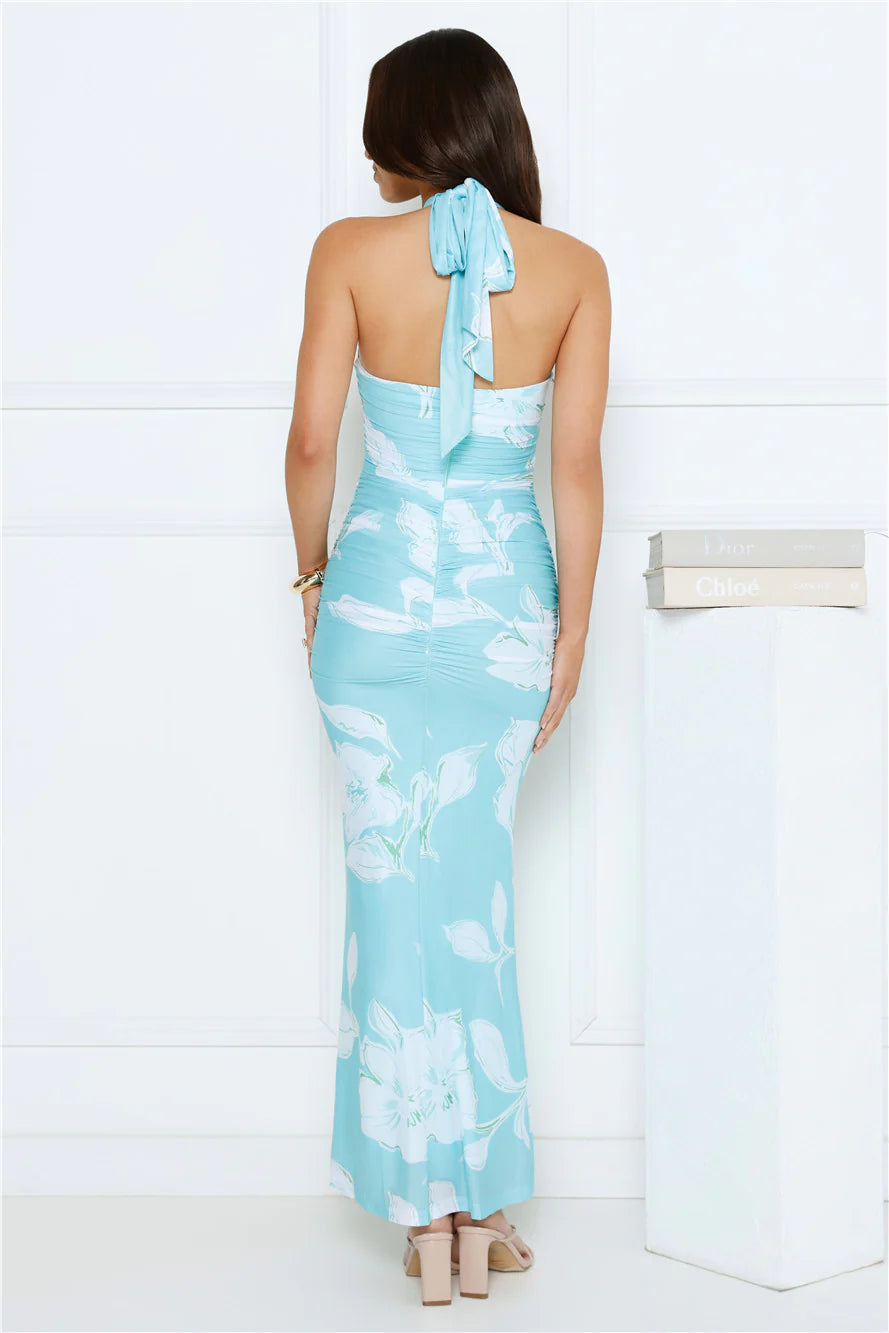 Firelight Strapless Maxi Dress Blue