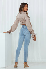 WRANGLER HI PINS CROPPED SKINNY JEANS PALE