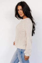 Alix Knit Sweater Top | Natural