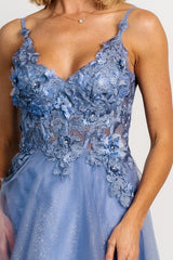 Noelle Shimmer Midi Dress | Slate Blue