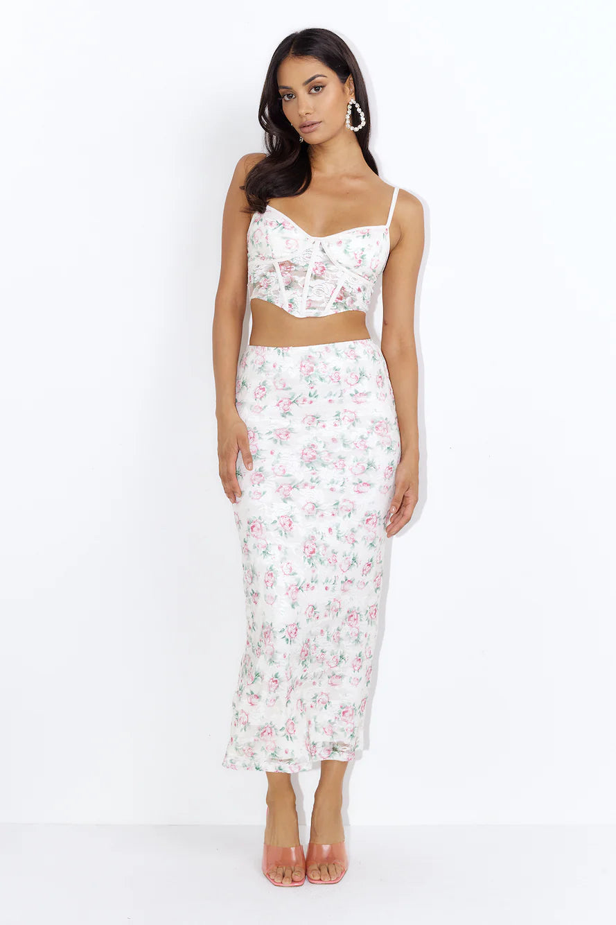Dainty Touch Lace Crop Top Pink