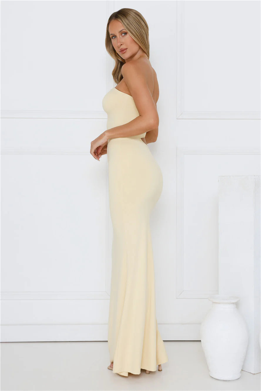 Chic Star Strapless Maxi Dress Yellow