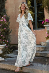 Birdie Maxi Dress | White + Sage Floral
