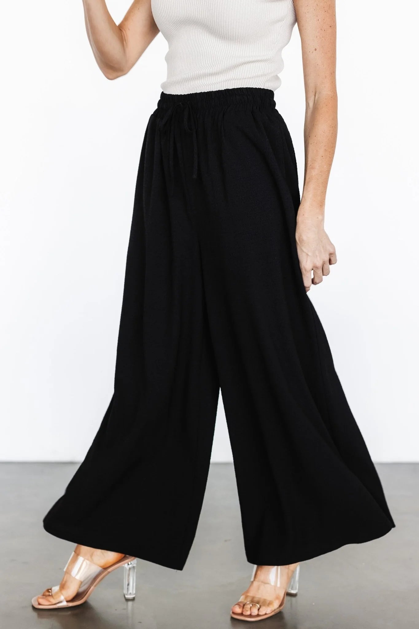 Florence Textured Pants | Black
