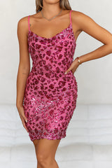 Twinkle Nights Sequin Mini Dress Pink