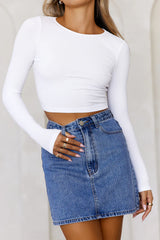 BASE Between Seasons Ribbed Long Sleeve Top White