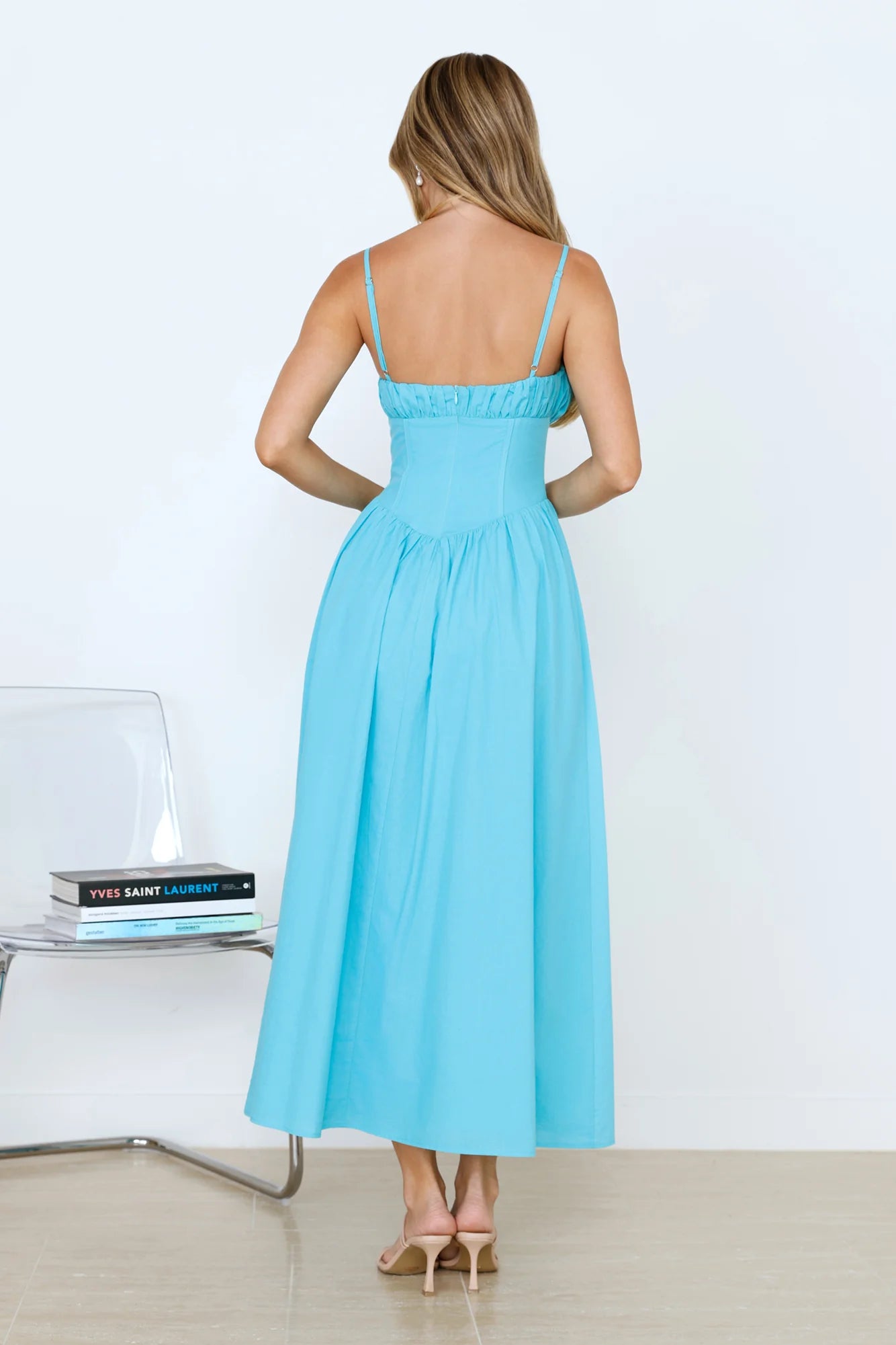 Whimsical Woods Maxi Dress Aqua