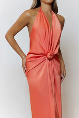 Through My Soul Halter Maxi Dress Orange