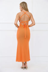 Game Changer Mesh Maxi Dress Orange