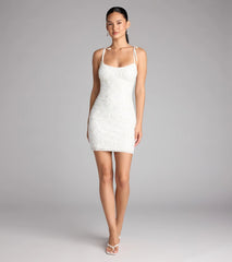Marleen Sequin Pearl Bow Mini Dress