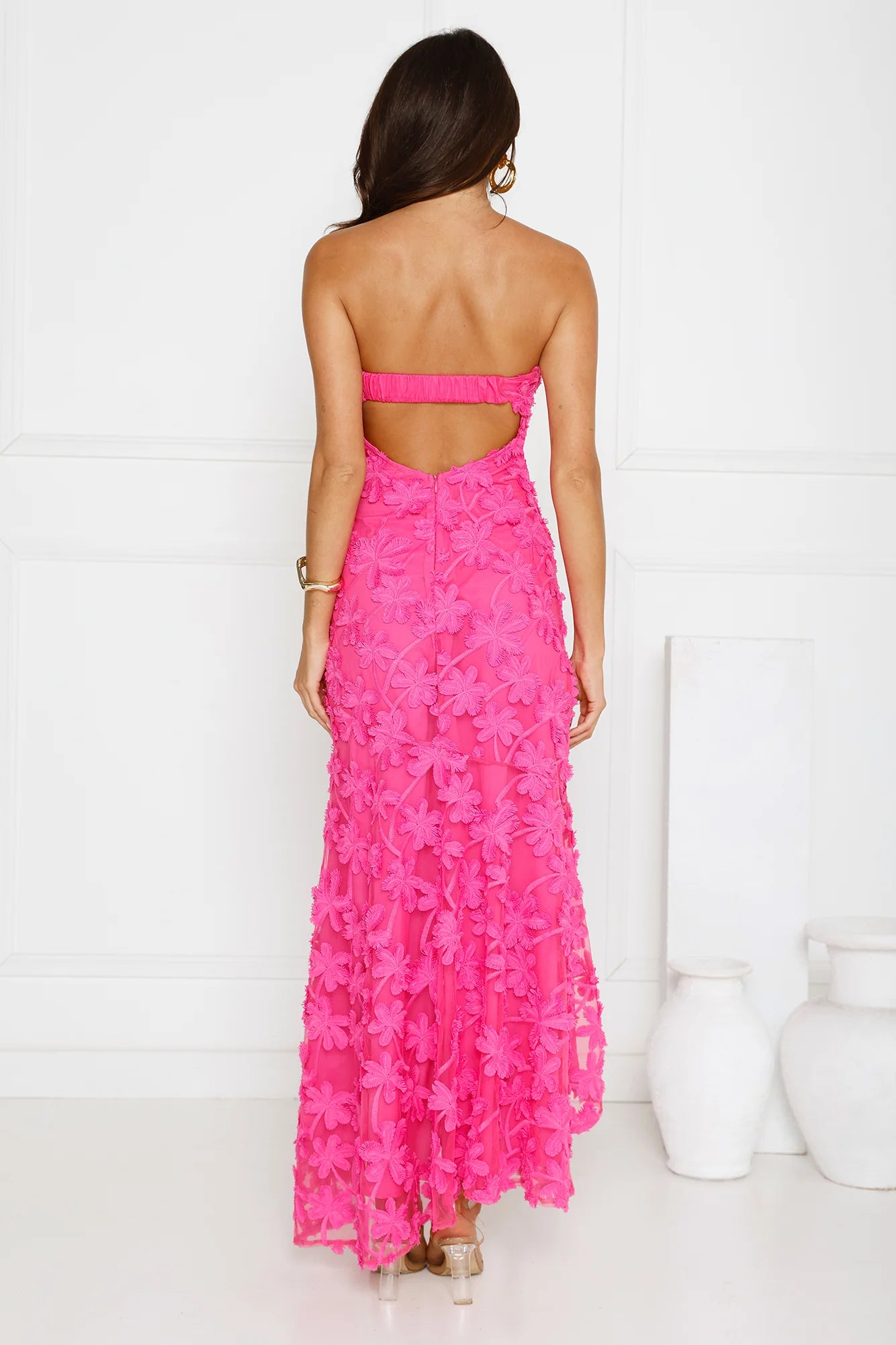 Urban Petal Strapless Maxi Dress Pink