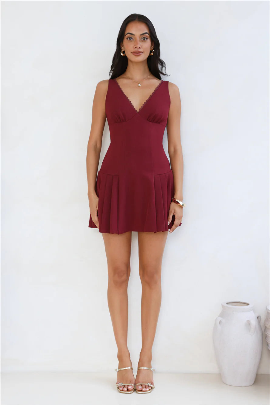 Boost My Mood Mini Dress Burgundy