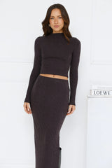 Velvet Whispers Long Sleeve Top Grey
