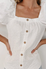 Dalian Embossed Top | Off White
