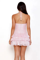Party At The Disco Halter Mini Dress Pink