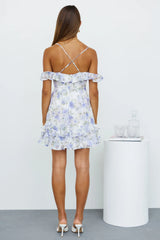 Floral Basking Dress Blue