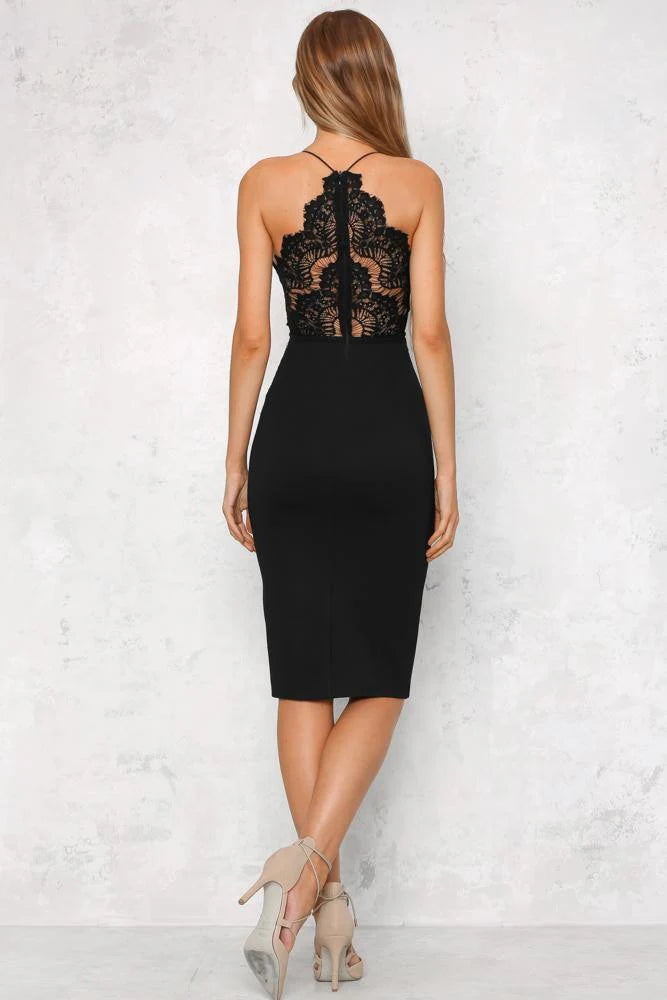 Golden Child Midi Dress Black