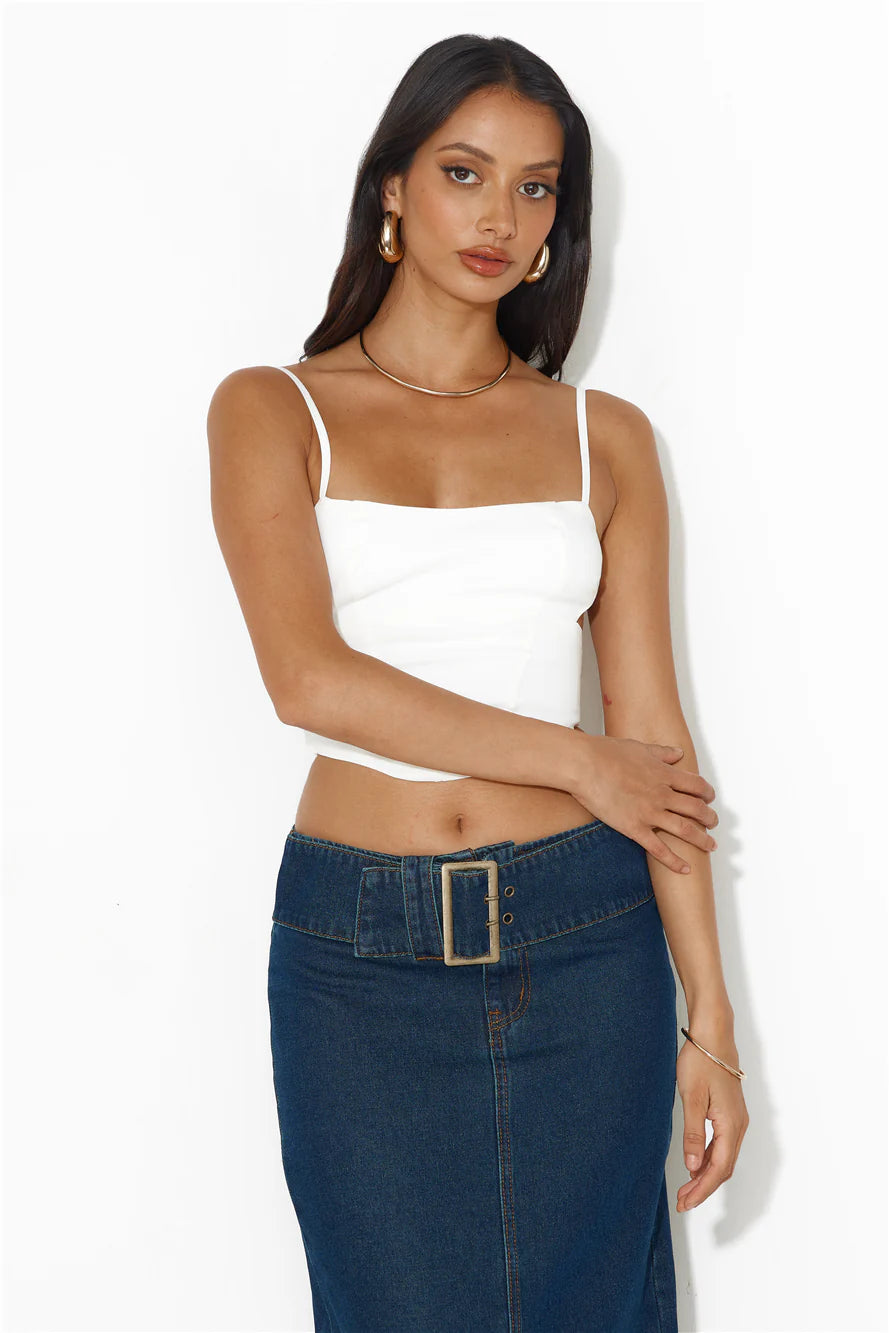 Fave Crop Top White