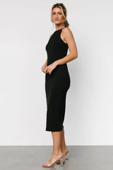 Ashley Ribbed Tank Dress | Black