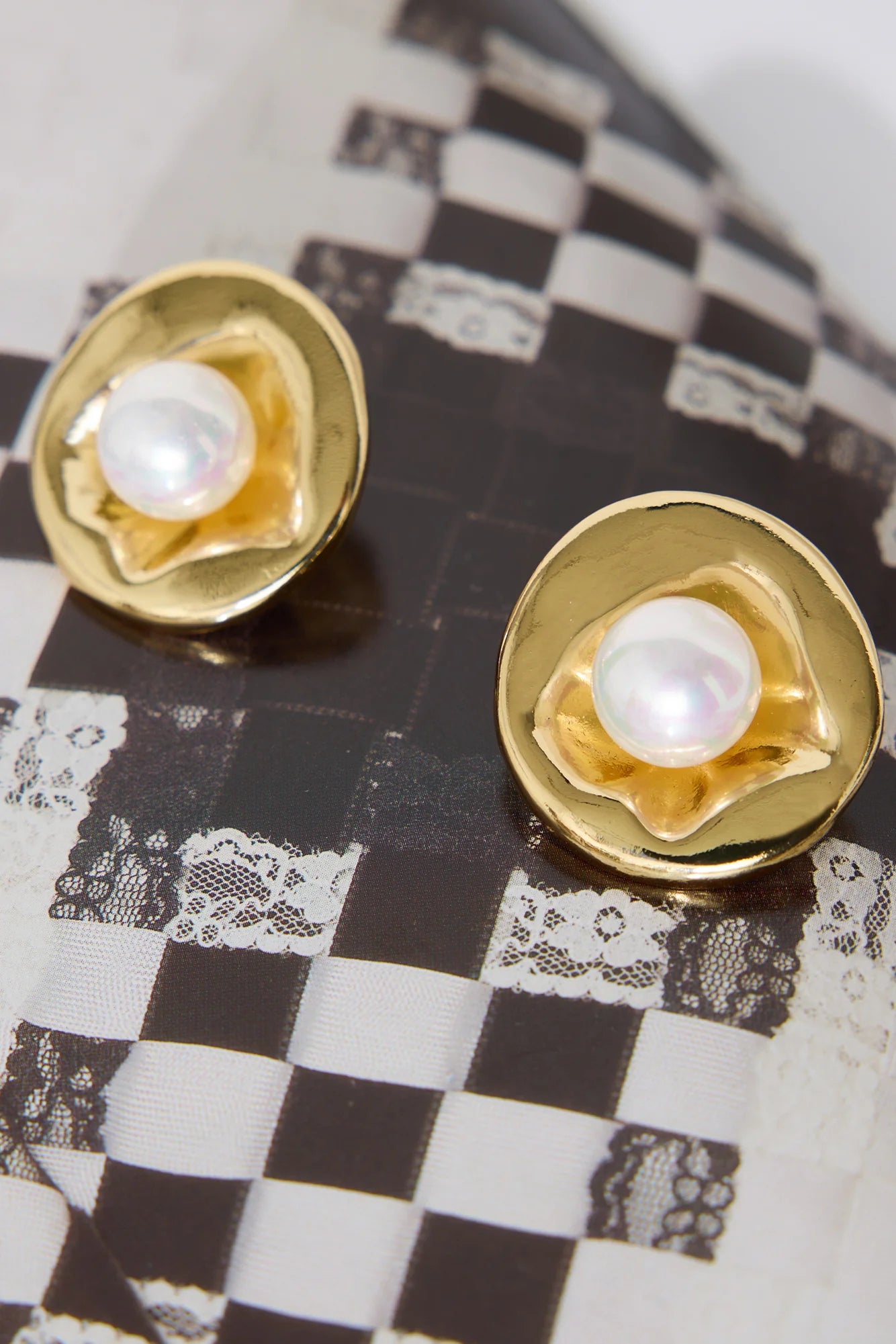 18k Gold Plated Enchanted Pearl Earrings Gold