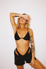 DNM High Rise Denim Shorts Black