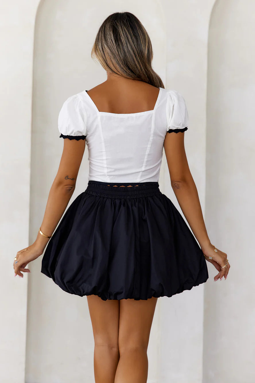 Worth The Hype Bubble Mini Skirt Black
