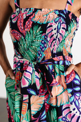 Barbados Tank Jumpsuit | Navy Print