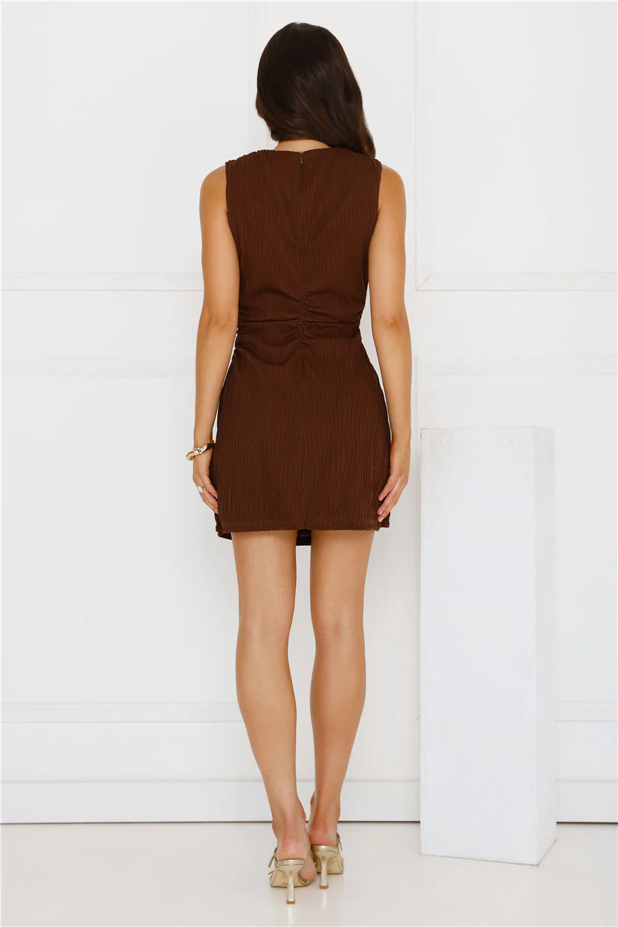 Deserve Myself Mini Dress Brown