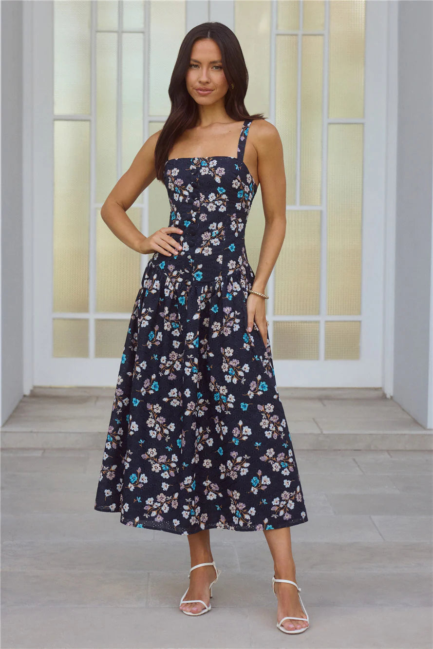 Whimsical Charm Maxi Dress Black
