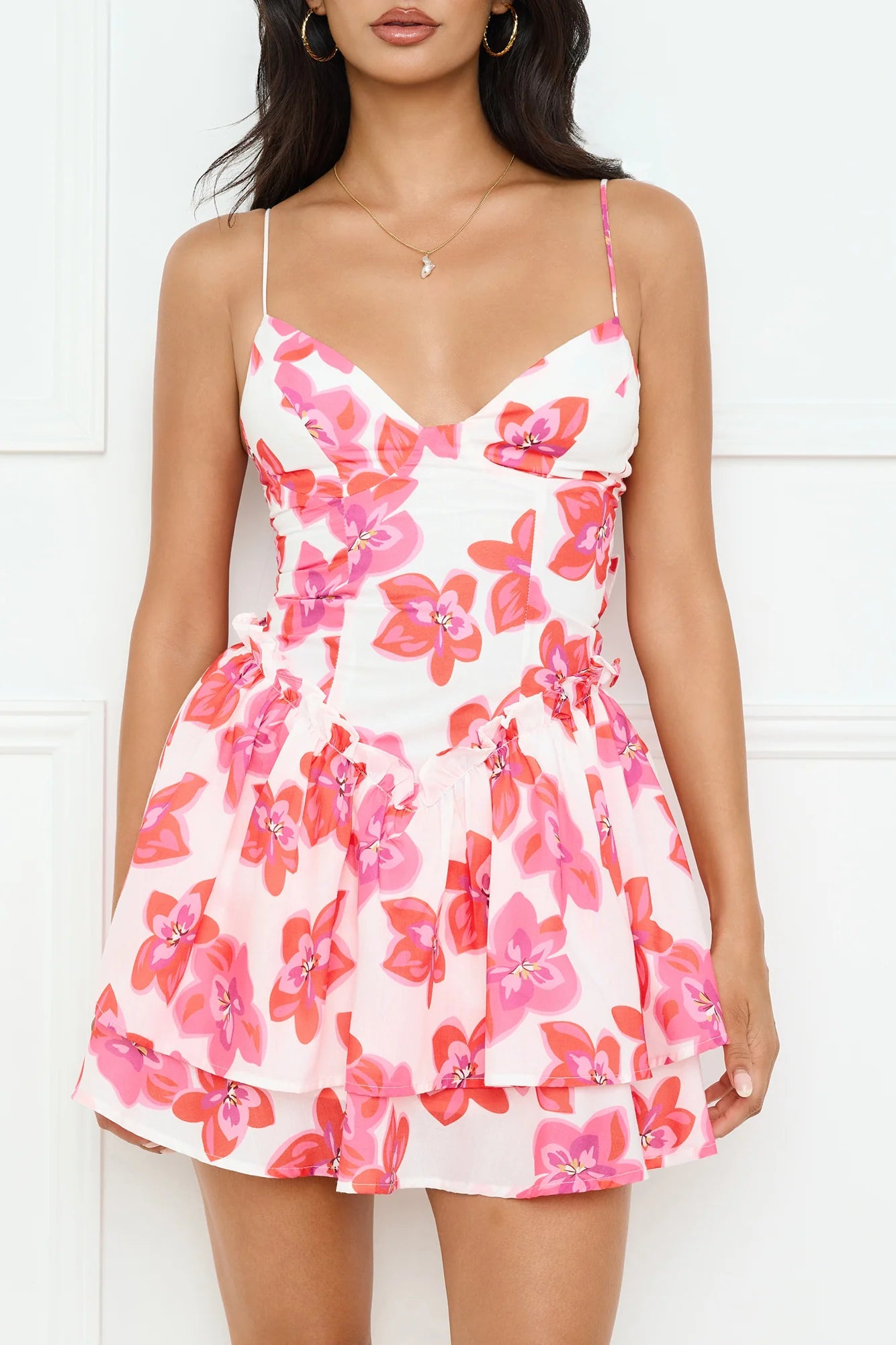Floral Freshness Mini Dress White
