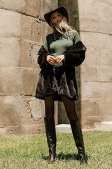 Narla Faux Fur Coat | Black